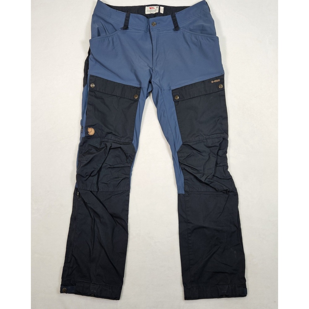 Fjallraven Keb Trousers Cargo Pants G-1000 Outdoors Trekking Teal Blue Womens 36